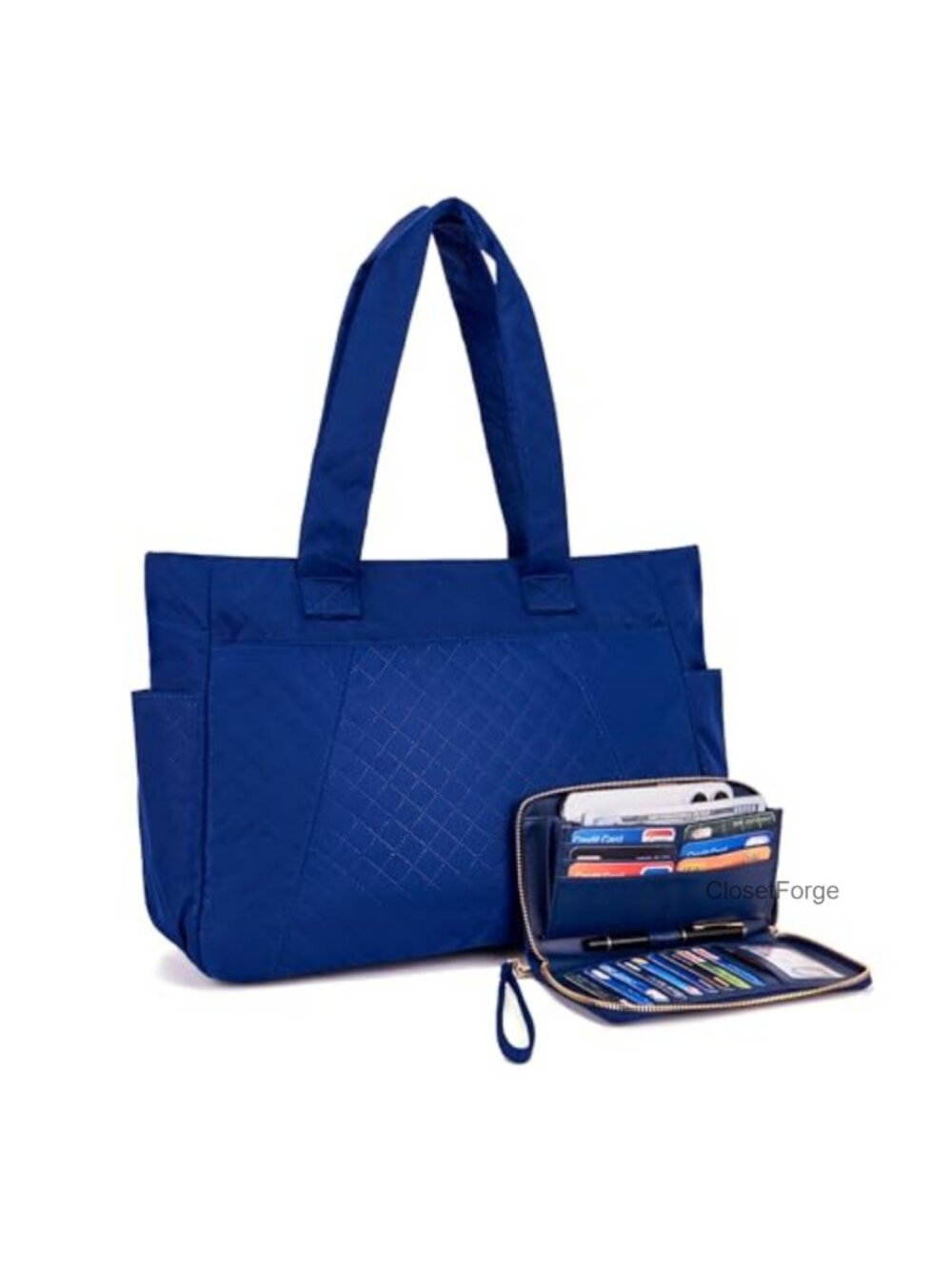 Quilted Tote Bag Waterproof Laptop Shoulder Bag Work Travel